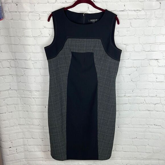 Tribella Black and Gray Lined Dress Size 10 - Picture 1 of 8